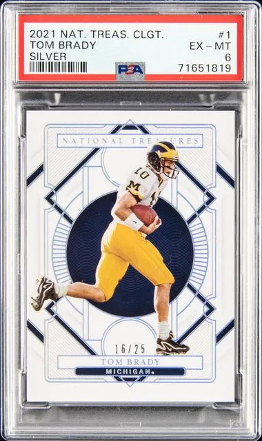 2021 Panini National Treasures Tom Brady Collegiate Silver #1 card image