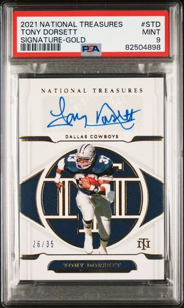 2021 Panini National Treasures Tony Dorsett Signatures Gold #STD card image