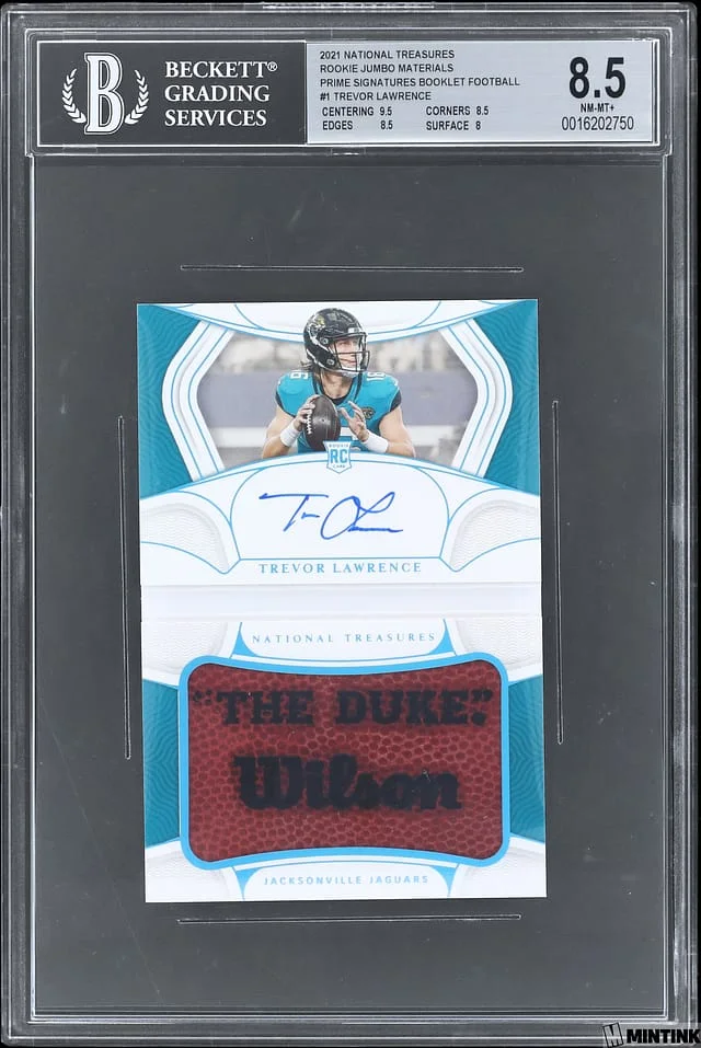 2021 Panini National Treasures Trevor Lawrence Jumbo Materials Prime Signatures Booklet Football #RJB-TL card image