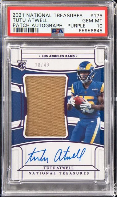 2021 Panini National Treasures Tutu Atwell Patch Autograph-Purple #175 card image