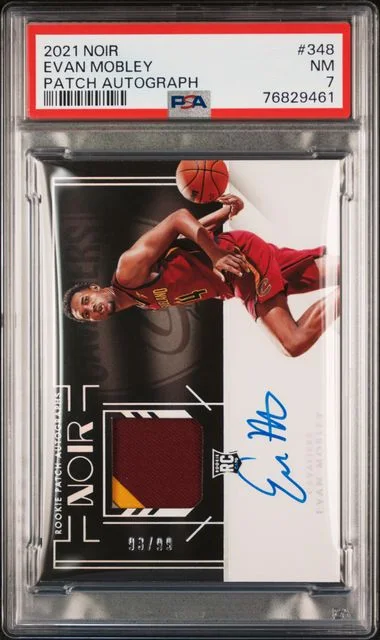 2021 Panini Noir Evan Mobley Patch Autograph #348 card image