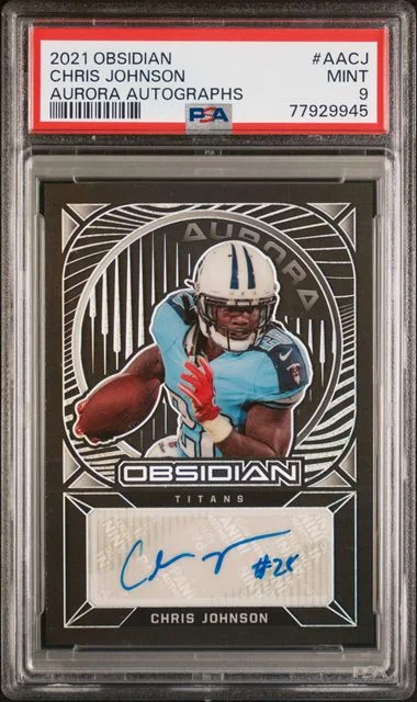 2021 Panini Obsidian Chris Johnson Aurora Autographs #AACJ card image