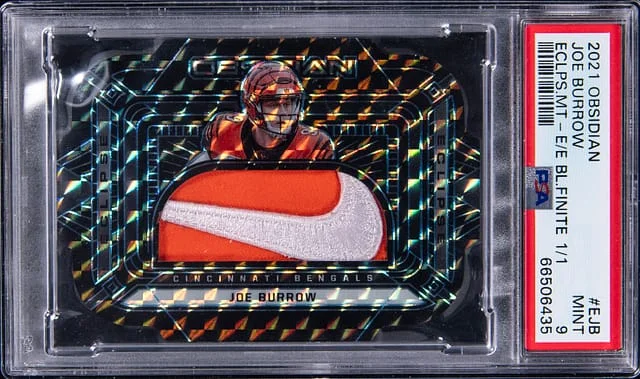 2021 Panini Obsidian Joe Burrow Eclipse Materials Electric Etch Black Finite #E-JB card image