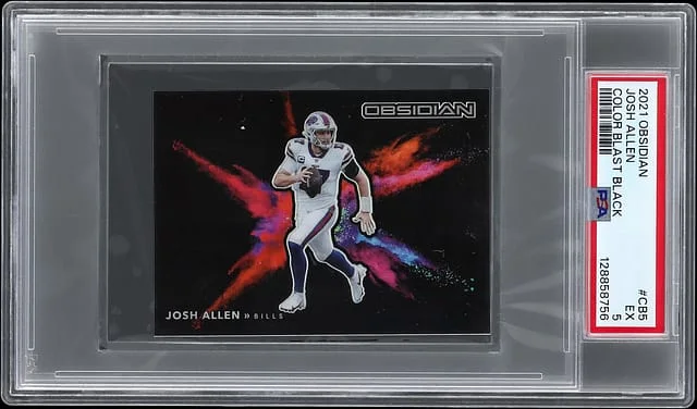 2021 Panini Obsidian Josh Allen Color Blast Black #CB-5 card image