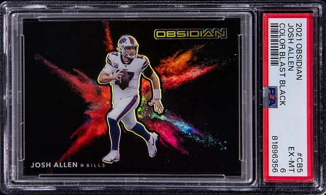 2021 Panini Obsidian Josh Allen Color Blast Black #CB-9 card image