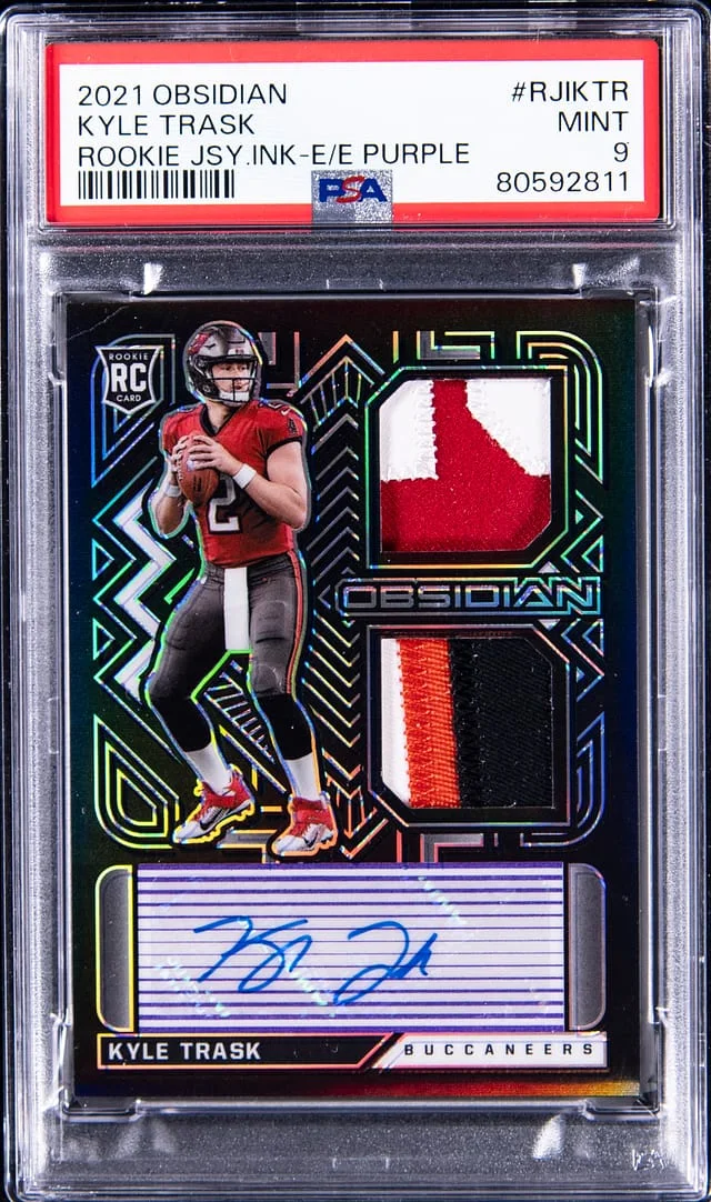 2021 Panini Obsidian Kyle Trask Jersey Ink Electric Etch Purple #RJI-KTR card image