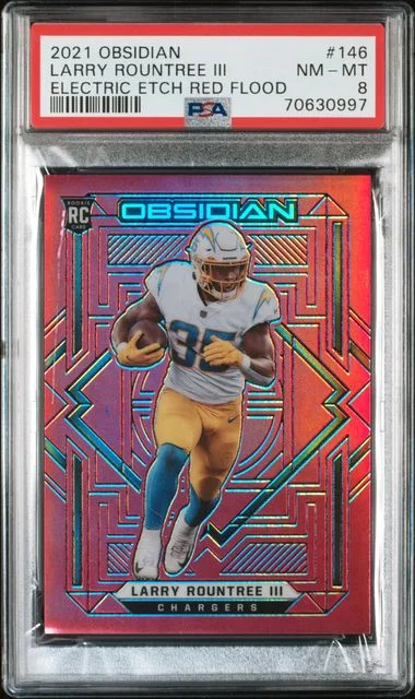 2021 Panini Obsidian Larry Rountree III Electric Etch Red Flood #146 card image