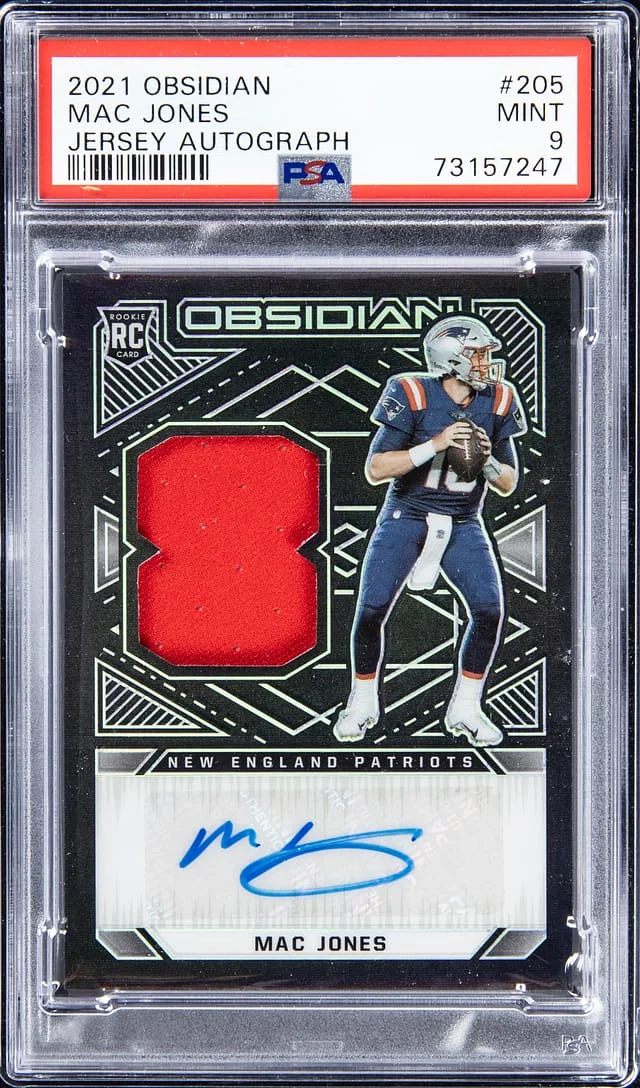 2021 Panini Obsidian Mac Jones Jersey Autograph #205 card image