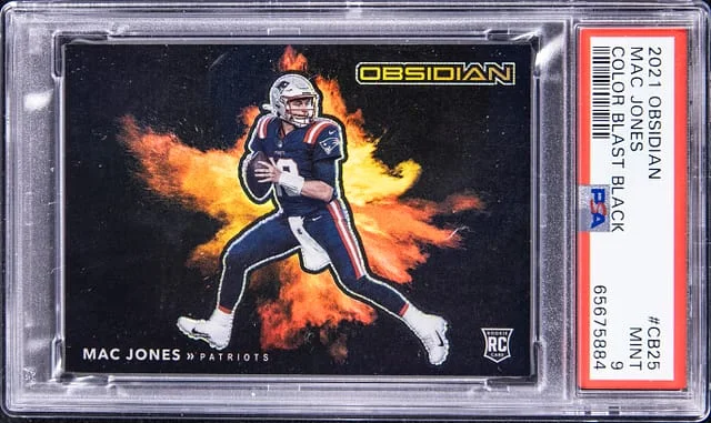 2021 Panini Obsidian Mac Jones Color Blast Black #CB-25 card image