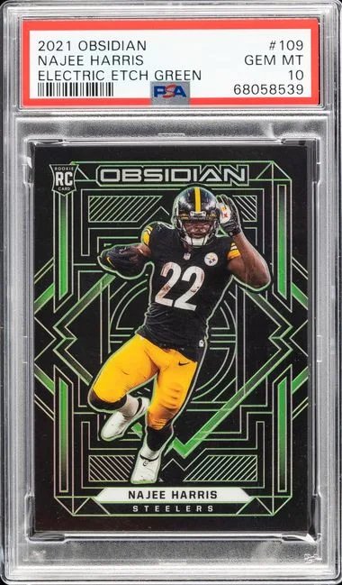 2021 Panini Obsidian Najee Harris Electric Etch Green #109 card image