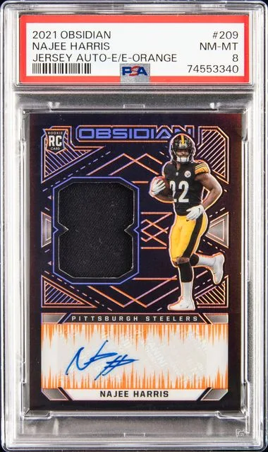 2021 Panini Obsidian Najee Harris Jersey Autograph-Electric Etch-Orange #209 card image