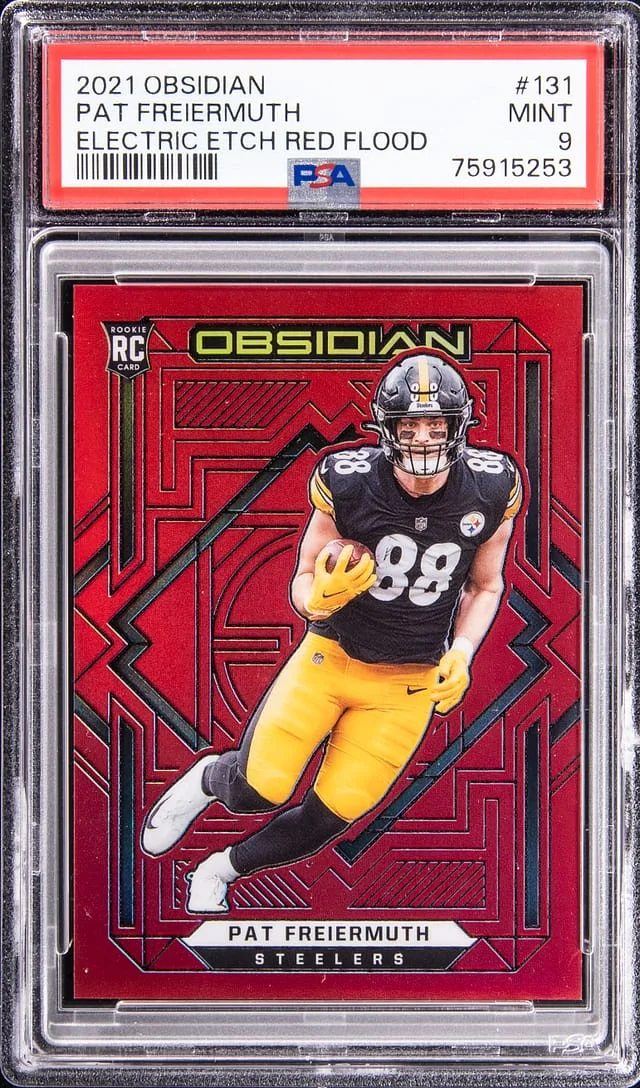 2021 Panini Obsidian Pat Freiermuth Electric Etch Red Flood #131 card image