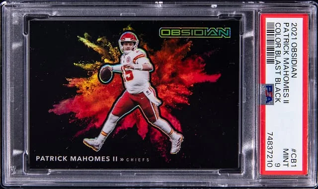 2021 Panini Obsidian Patrick Mahomes II Color Blast Black #CB1 card image