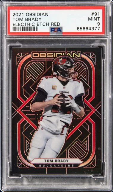 2021 Panini Obsidian Tom Brady Electric Etch Red #91 card image