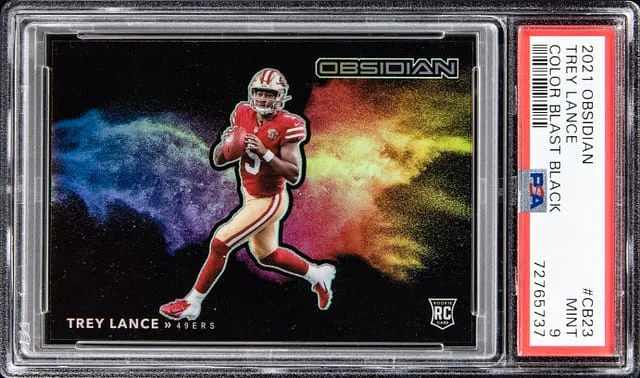 2021 Panini Obsidian Trey Lance Color Blast Black #CB23 card image