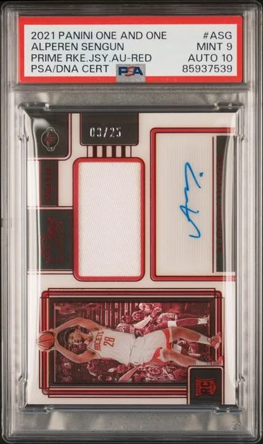 2021 Panini One and One Alperen Sengun Prime Jersey Autographs Red #ASG card image