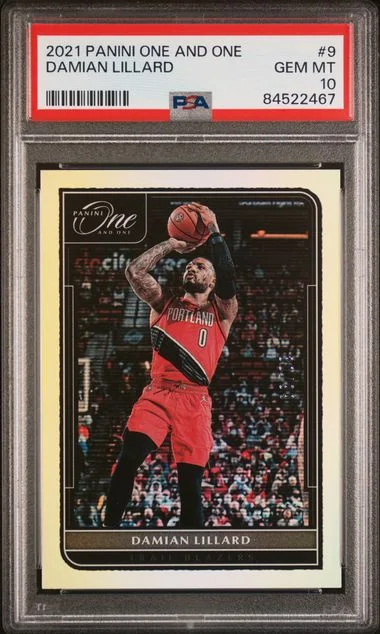 2021 Panini One and One Damian Lillard #9 card image
