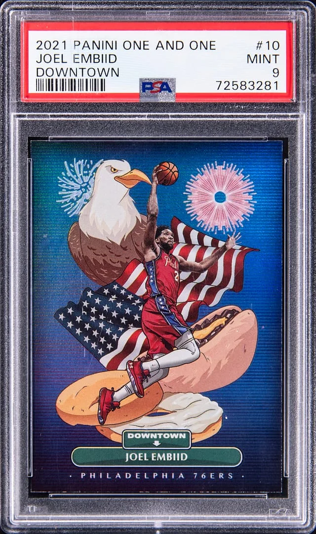2021 Panini One and One Joel Embiid Downtown #10 card image