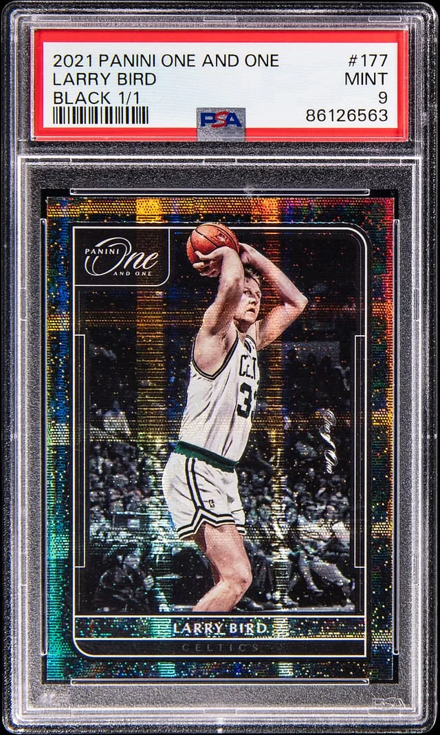 2021 Panini One and One Larry Bird Black #177 card image