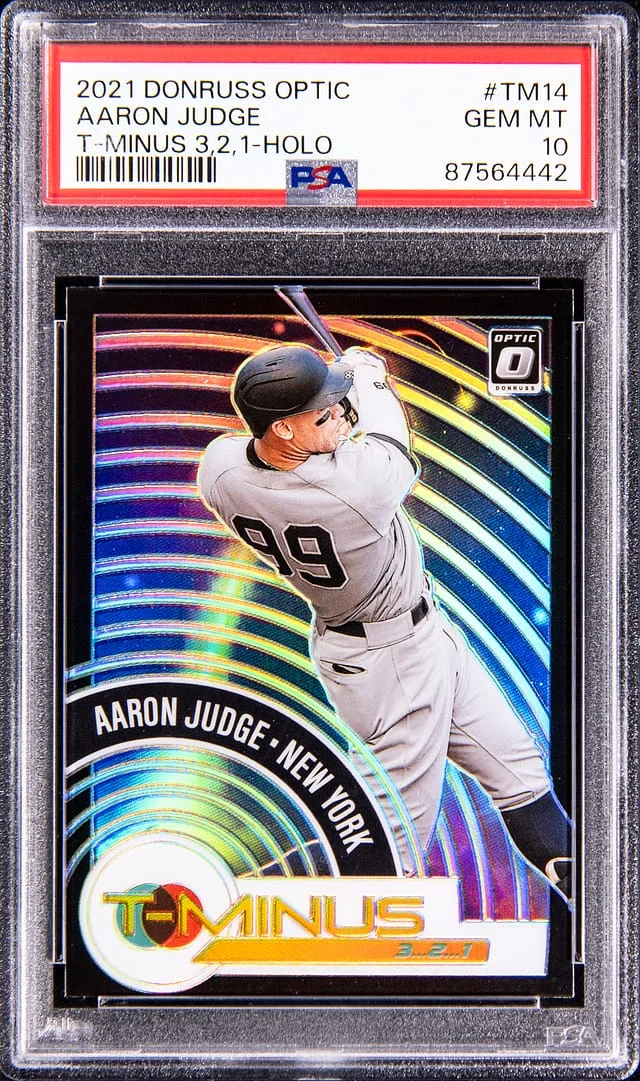 2021 Panini Optic Aaron Judge T-Minus 3, 2, 1 Holo #TM14 card image