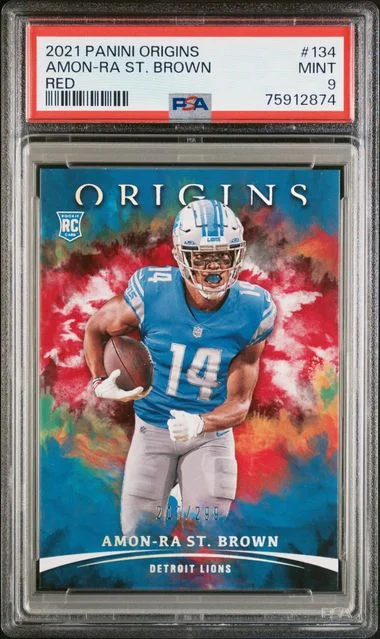 2021 Panini Origins Amon-Ra St. Brown Red #134 card image