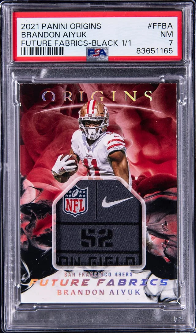 2021 Panini Origins Brandon Aiyuk Future Fabrics Black #FFBA card image