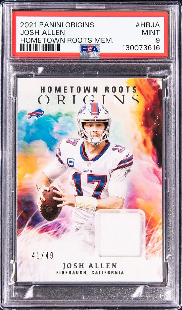 2021 Panini Origins Josh Allen Hometown Roots Memorabilia #HR-JA card image
