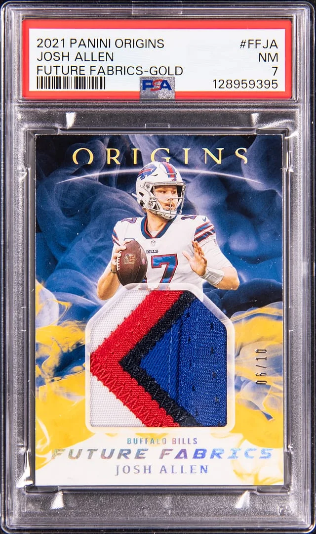 2021 Panini Origins Jsoh Allen Future Fabrics Gold #FF-JA card image
