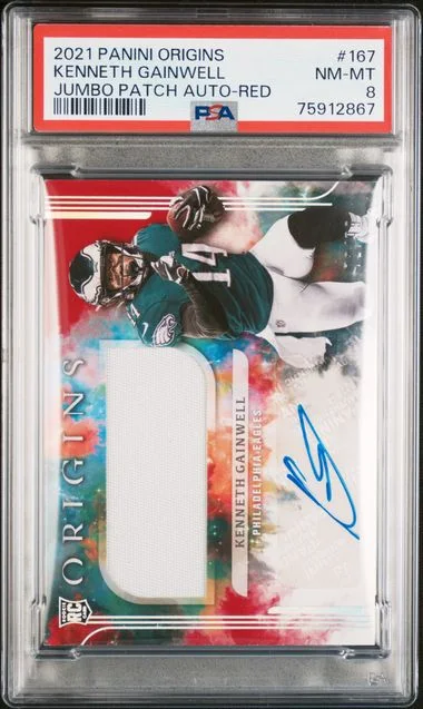2021 Panini Origins Kenneth Gainwell Jumbo Patch Autograph-Red #167 card image