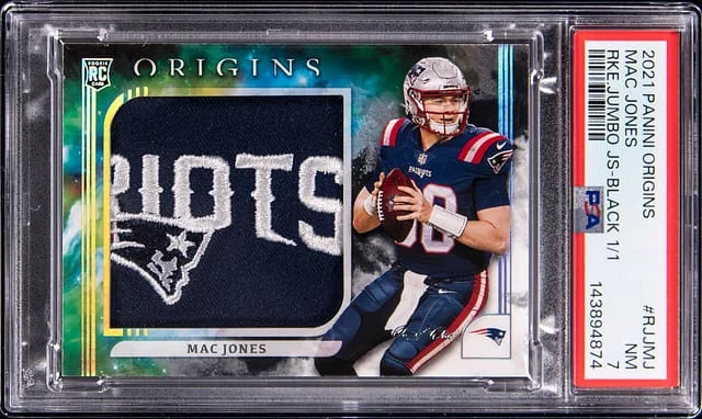 2021 Panini Origins Mac Jones Jumbo Jerseys Black #RJJ-MJ card image