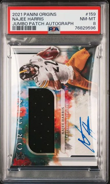 2021 Panini Origins Najee Harris Jumbo Patch Autograph #159 card image