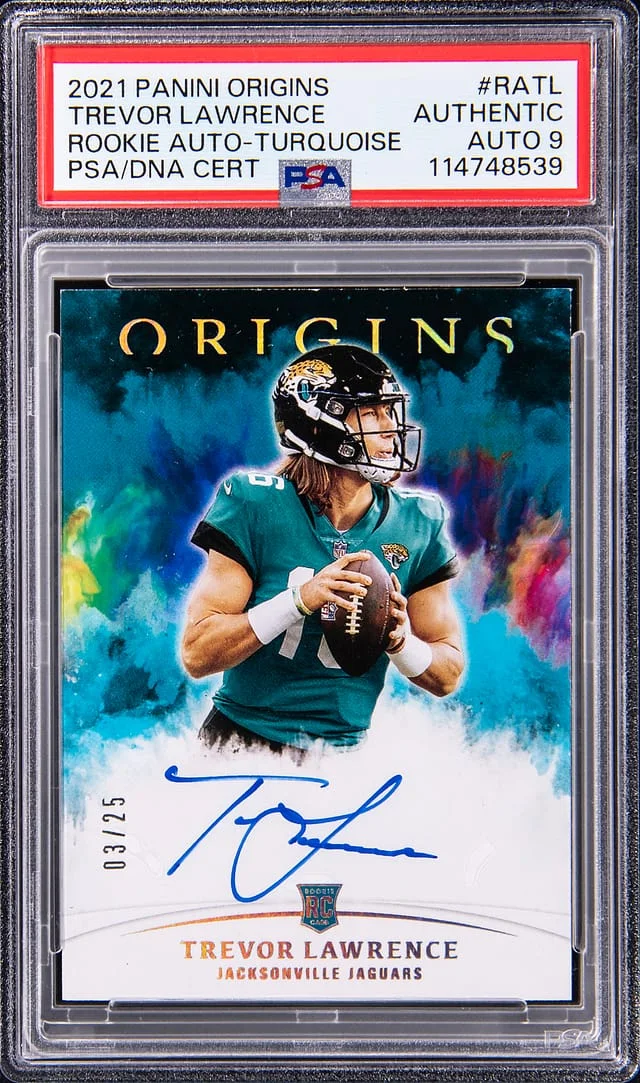 2021 Panini Origins Trevor Lawrence Autographs Green #RA-TL card image