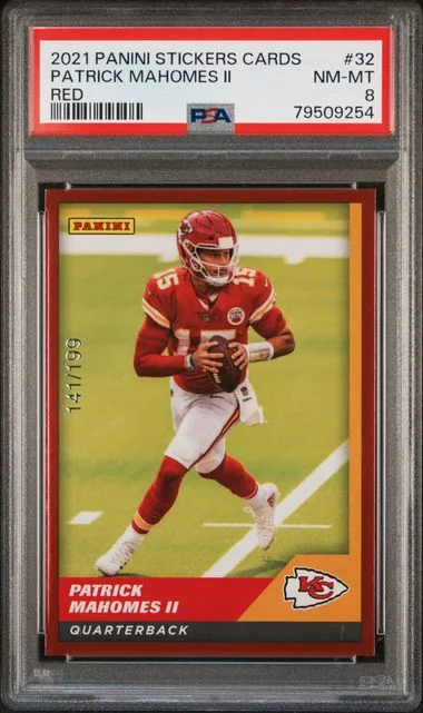 2021 Panini Patrick Mahomes II Stickers Cards Red #32 card image
