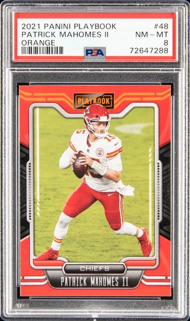 2021 Panini Patrick Mahomes II Playbook Orange #48 card image