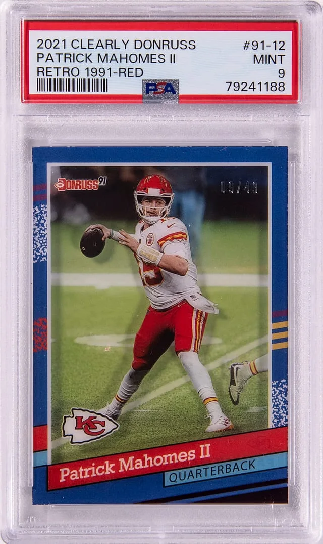 2021 Panini Patrick Mahomes II Clearly Donruss Retro 1991 Red #91-12 card image