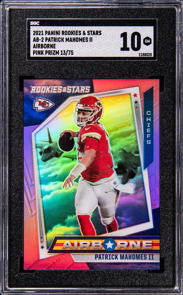 2021 Panini Patrick Mahomes II Rookies & Stars Airborne Pink Prizm #AB-2 card image