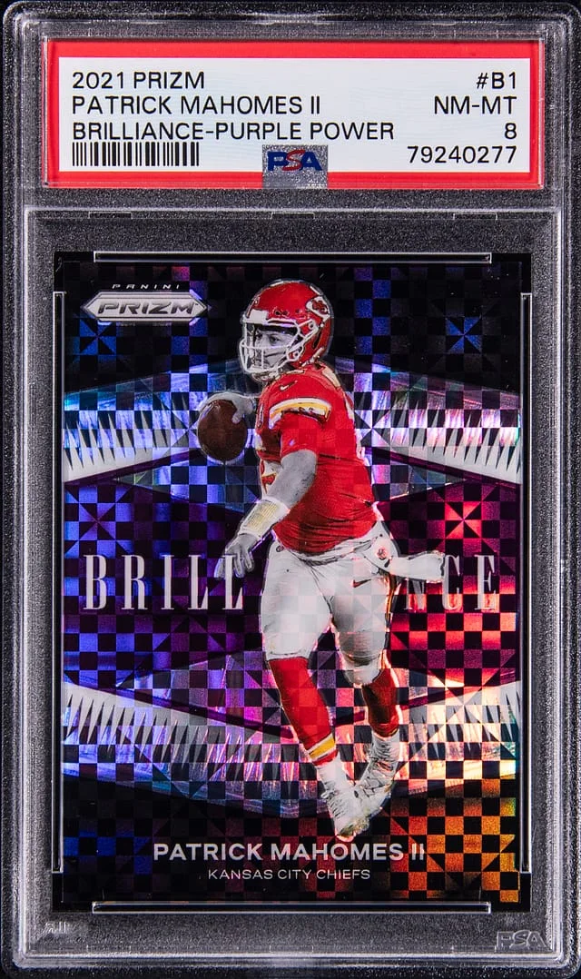 2021 Panini Patrick Mahomes II Brilliance Gold Prizm #B-1 card image