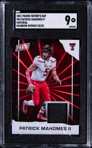 2021 Panini Patrick Mahomes II Father's Day Material Rainbow #PB2 card image