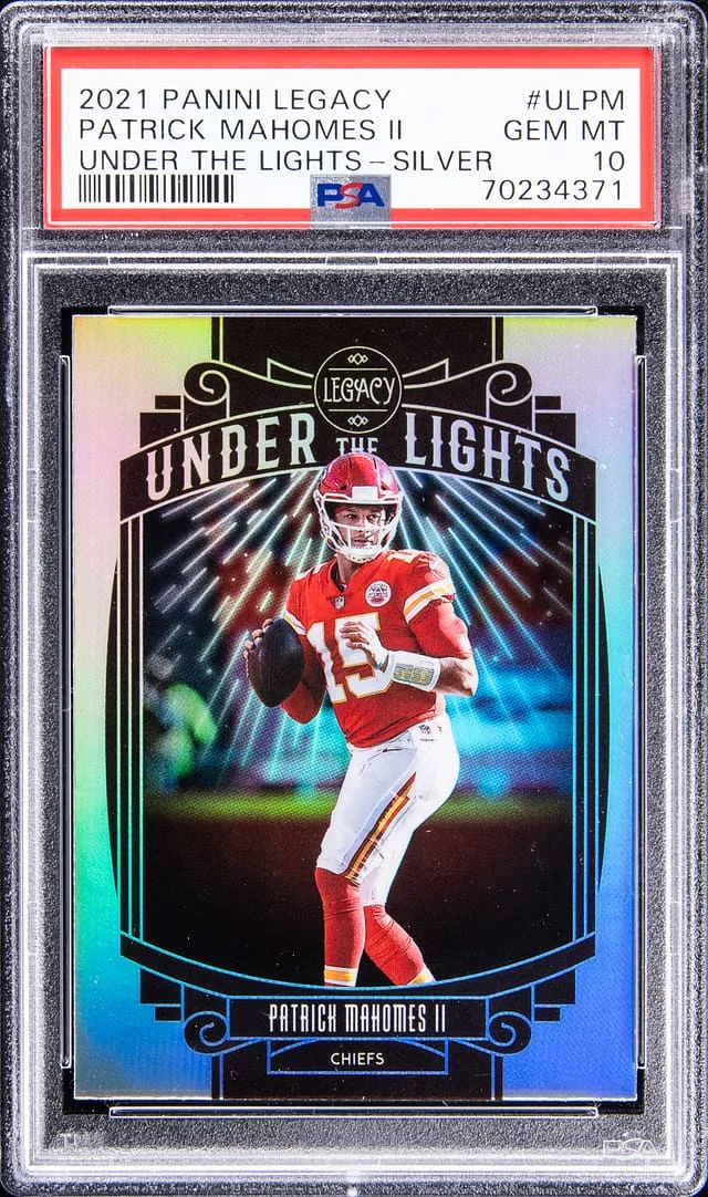 2021 Panini Patrick Mahomes II Legacy Under the Lights Silver #ULPM card image