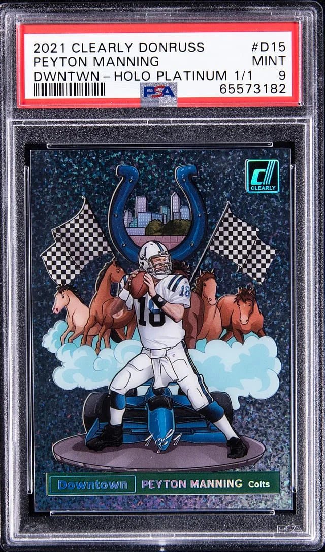 2021 Panini Peyton Manning Clearly Donruss Downtown #D-15 card image