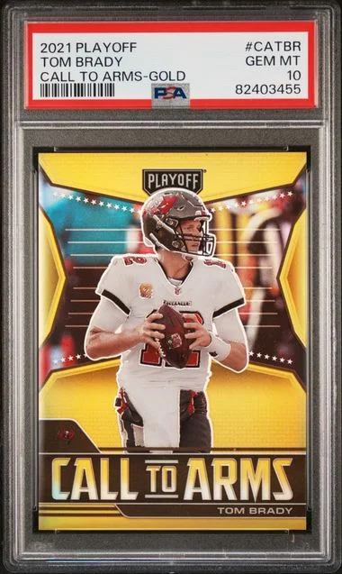 2021 Panini Playoff Call To Arms Gold Catbr Tom Brady #no-number card image