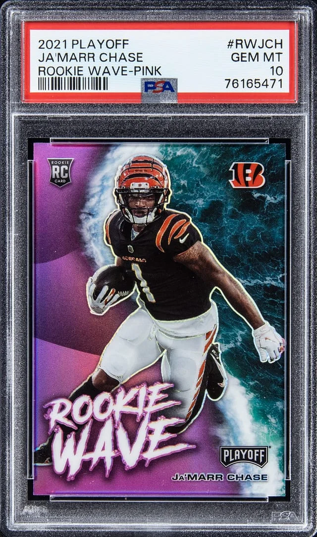 2021 Panini Playoff Ja'Marr Chase Wave Pink #RWJCH card image