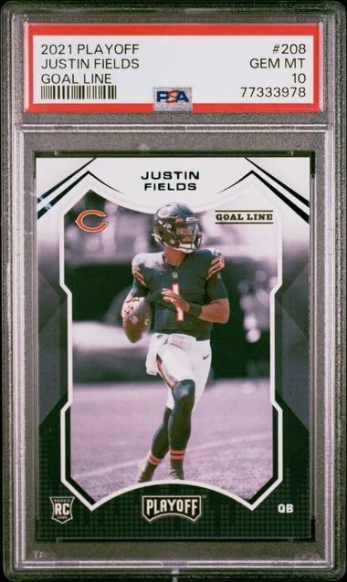 2021 Panini Playoff Justin Fields Goal Line #208 card image