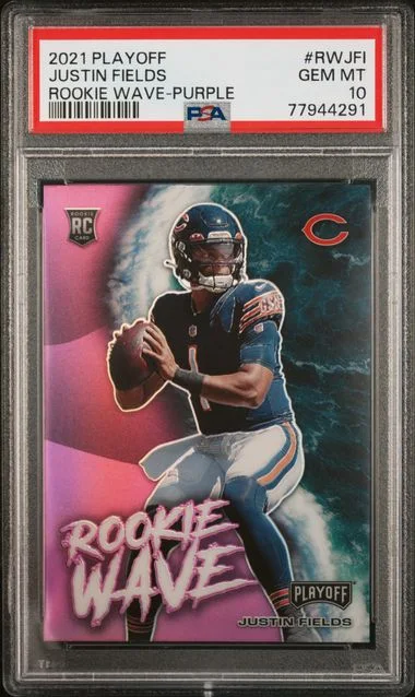 2021 Panini Playoff Justin Fields Wave #RWJFI card image