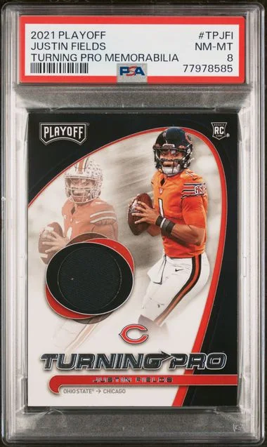 2021 Panini Playoff Justin Fields Turning Pro Memorabilia #TP-JFI card image