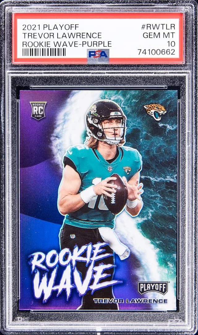 2021 Panini Playoff Trevor Lawrence Wave Purple #RWTLR card image