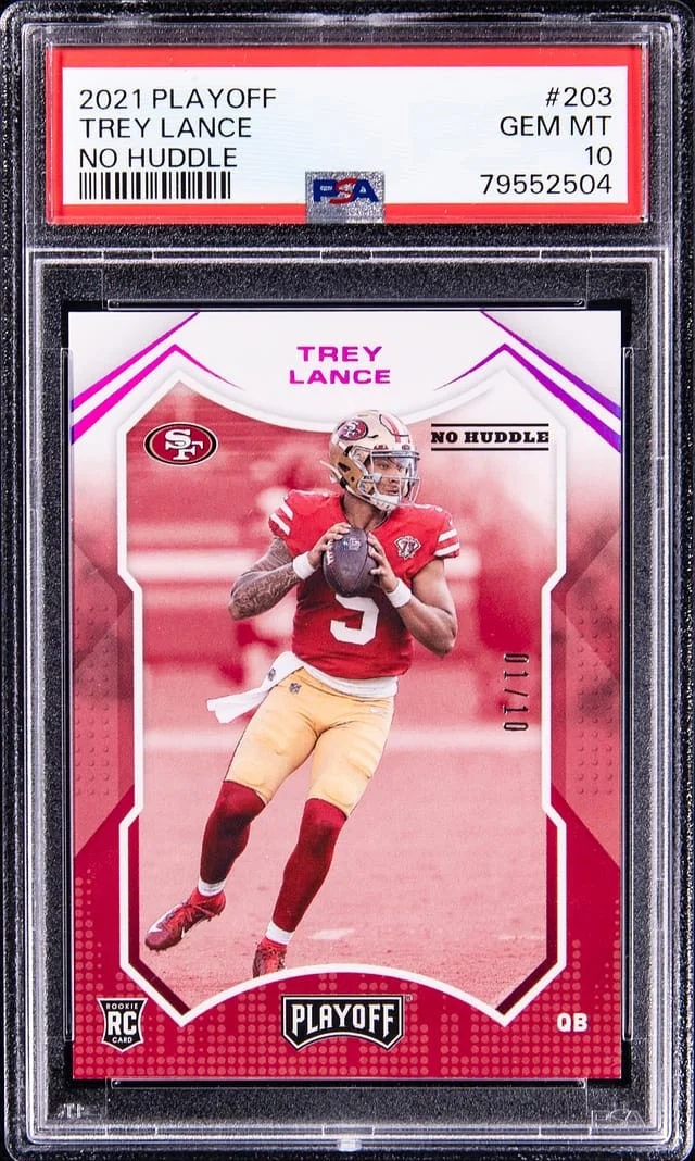 2021 Panini Playoff Trey Lance No Huddle #203 card image