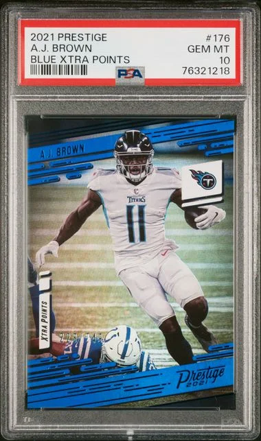 2021 Panini Prestige A.J. Brown Blue Xtra Points #176 card image