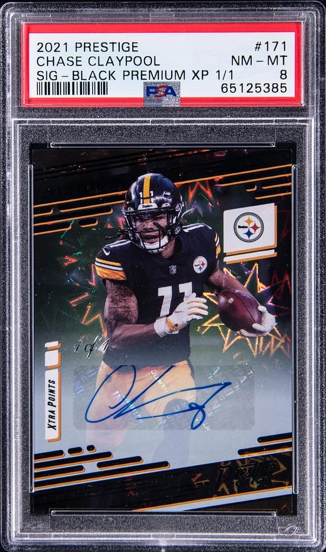 2021 Panini Prestige Chase Claypool Signature Black Premium Xtra Points 1/1 #171 card image