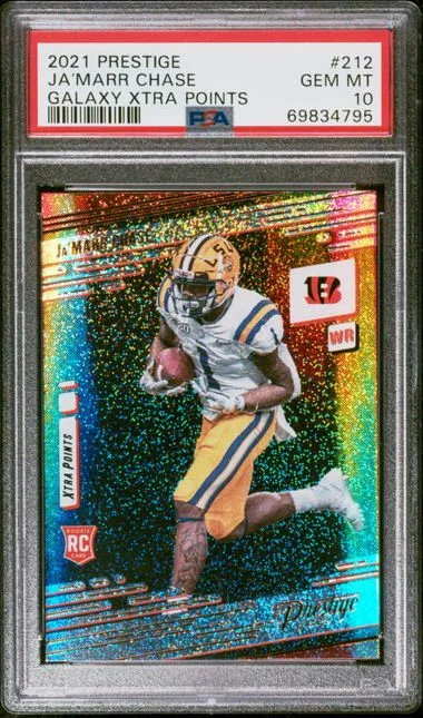 2021 Panini Prestige Ja’Marr Chase Galaxy Xtra Points #212 card image